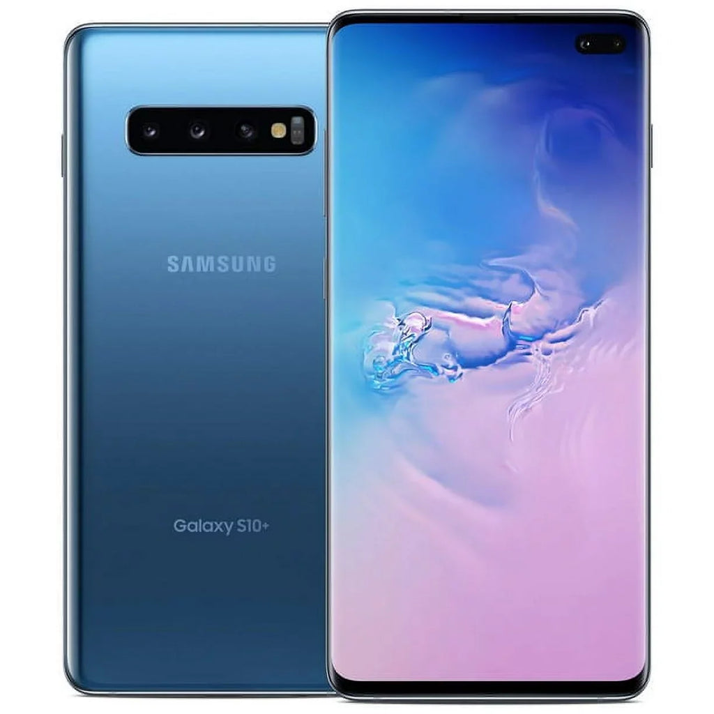 Galaxy S10+ Plus G975U (GSM Unlocked) Prism Blue 128GB Smartphone Pre-owned Second-hand Good)