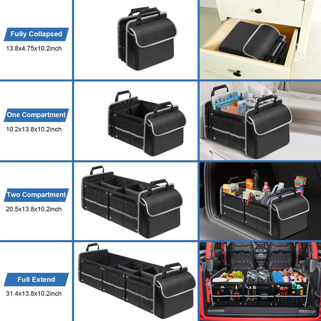 Car Trunk Organizer Multi Compartment Cargo Storage Container for SUV Truck US