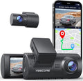 Yeecore D32 Dual Dash Dam, Built-in WiFi GPS, 2.5K+1080P Dash Cam Front and Rear, Portable Magnetic Mount, Super Night Vision, Parking Mode, Dash Camera for Cars App Control, G-Sensor, Accident Record