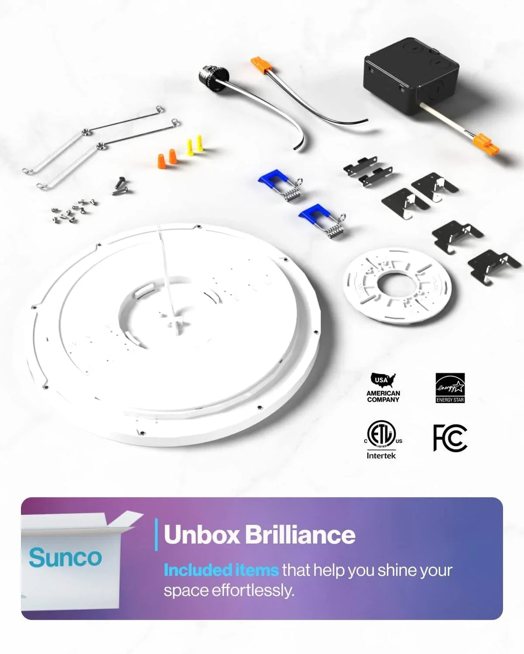 Sunco Smart LED Flush Mount Ceiling Light Fixture 24W 2500LM 13 Inch RGB Color Changing LED Night Light for Bedroom Kitchen Hallway Amazon Alexa Google Home Compatible ETL Energy Star 4 Pack