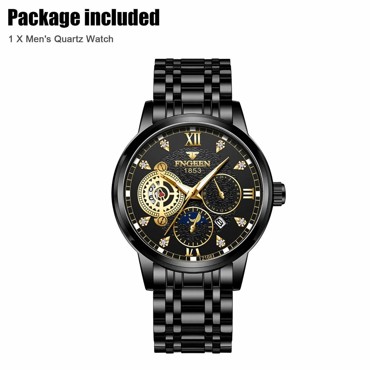 Liquid Men's Watch Stainless Steel Quartz Luminous Classic Wristwatch Luxury