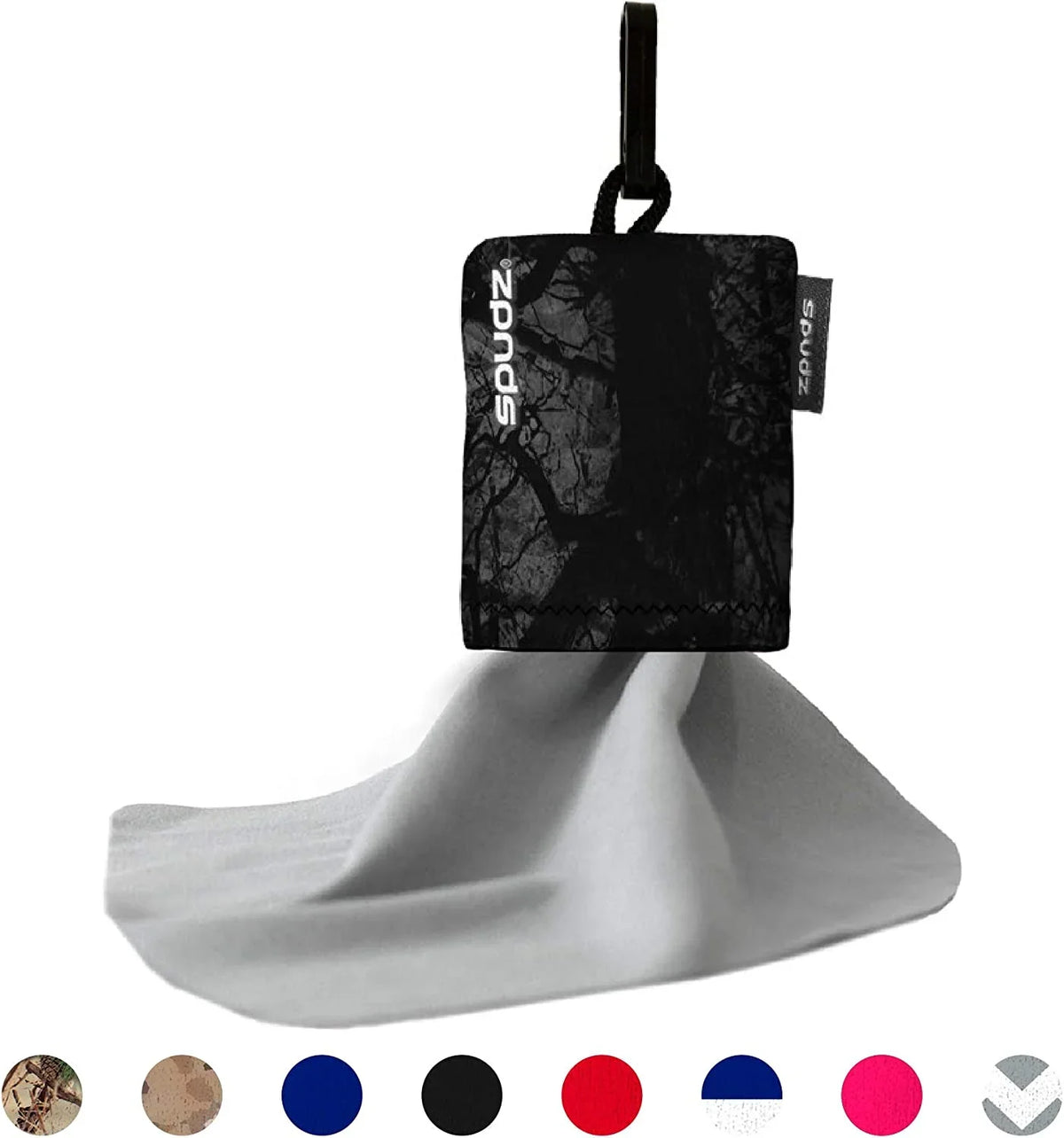SPUDZ Classic | Microfiber Cloth Monitor Cleaner and Lens Cleaner | Open Bottom | Stealth Shadow| 10 x 10 Inches