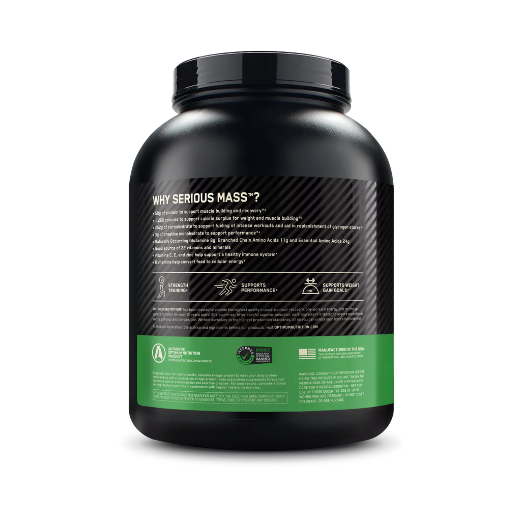 Optimum Nutrition Serious Mass, High Protein Weight Gain Powder, Strawberry, 6 lb (2.72 kg)