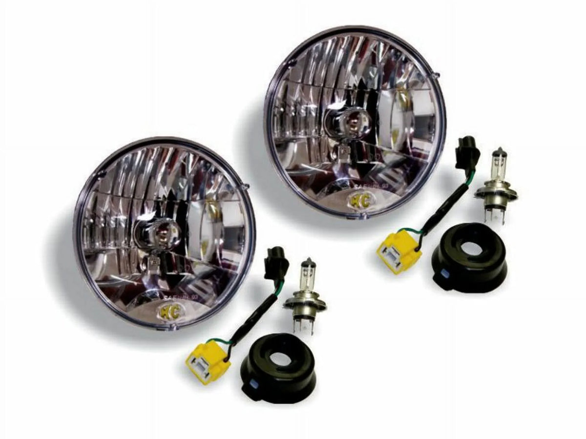 KC HiLiTES 42302 H4 Headlight Conversion Kit for Jeep JK, chrome, size:- 7 inches diameter