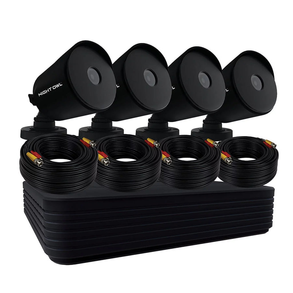 Night Owl Security Camera System CCTV, 8 Channel DVR with 1TB Hard Drive, 4 Wired 1080p HD Surveillance Bullet Cameras, Indoor Outdoor Cameras with Night Vision