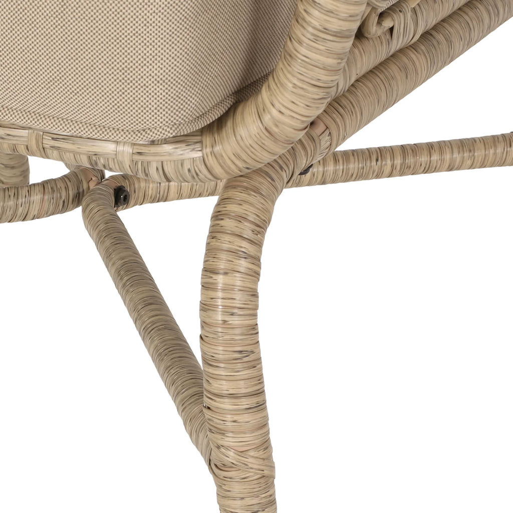 Montserrat Wicker Outdoor 4 Seater Chat Set with Cushions, Light Brown and Beige