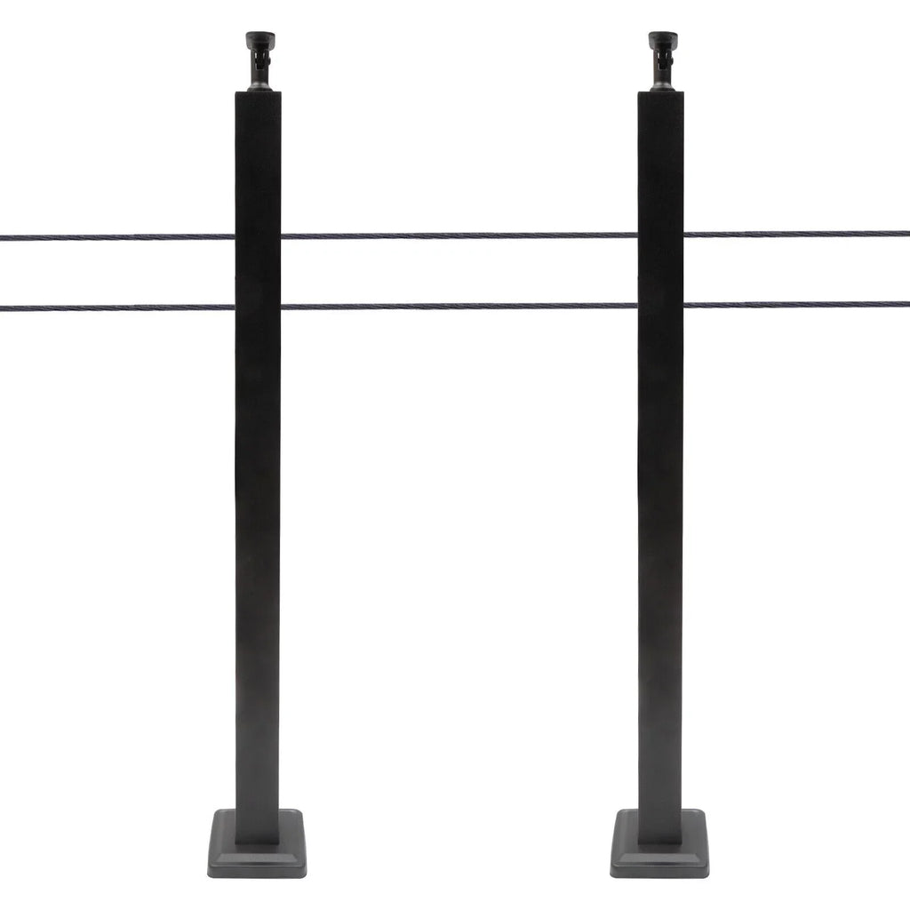 Stainless Steel Cable Railing Post Square Fence Post Level Two Sides Pre-Drilled for Wood Concrete Level Deck Cable Railing System 36''x2''x2''
