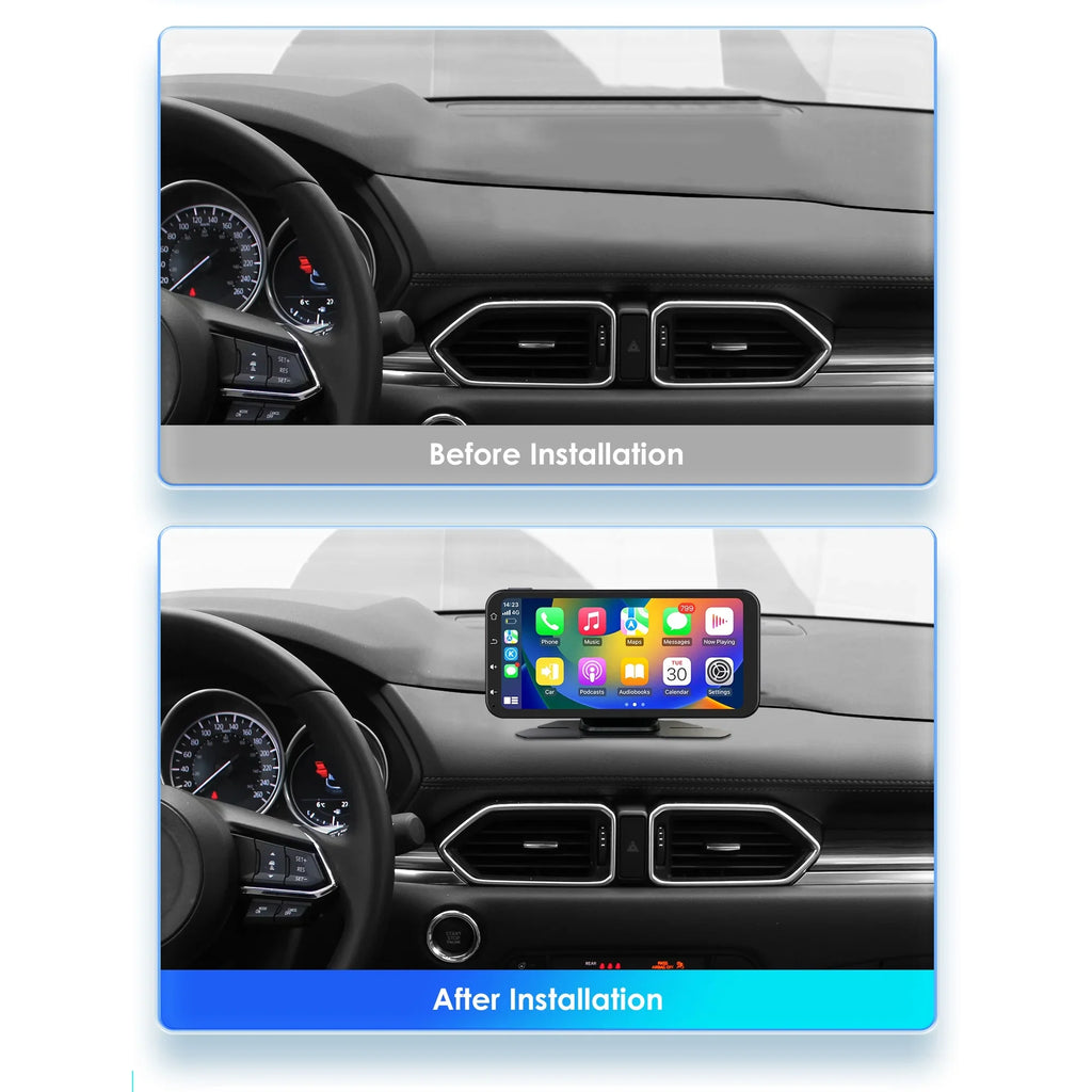 Hizpo GPS Navigation Bluetooth 6.25 Inch Display 360° Adjustable FM Car Radio Stereo Head Unit Receiver With Carplay Android Auto And Backup Camera