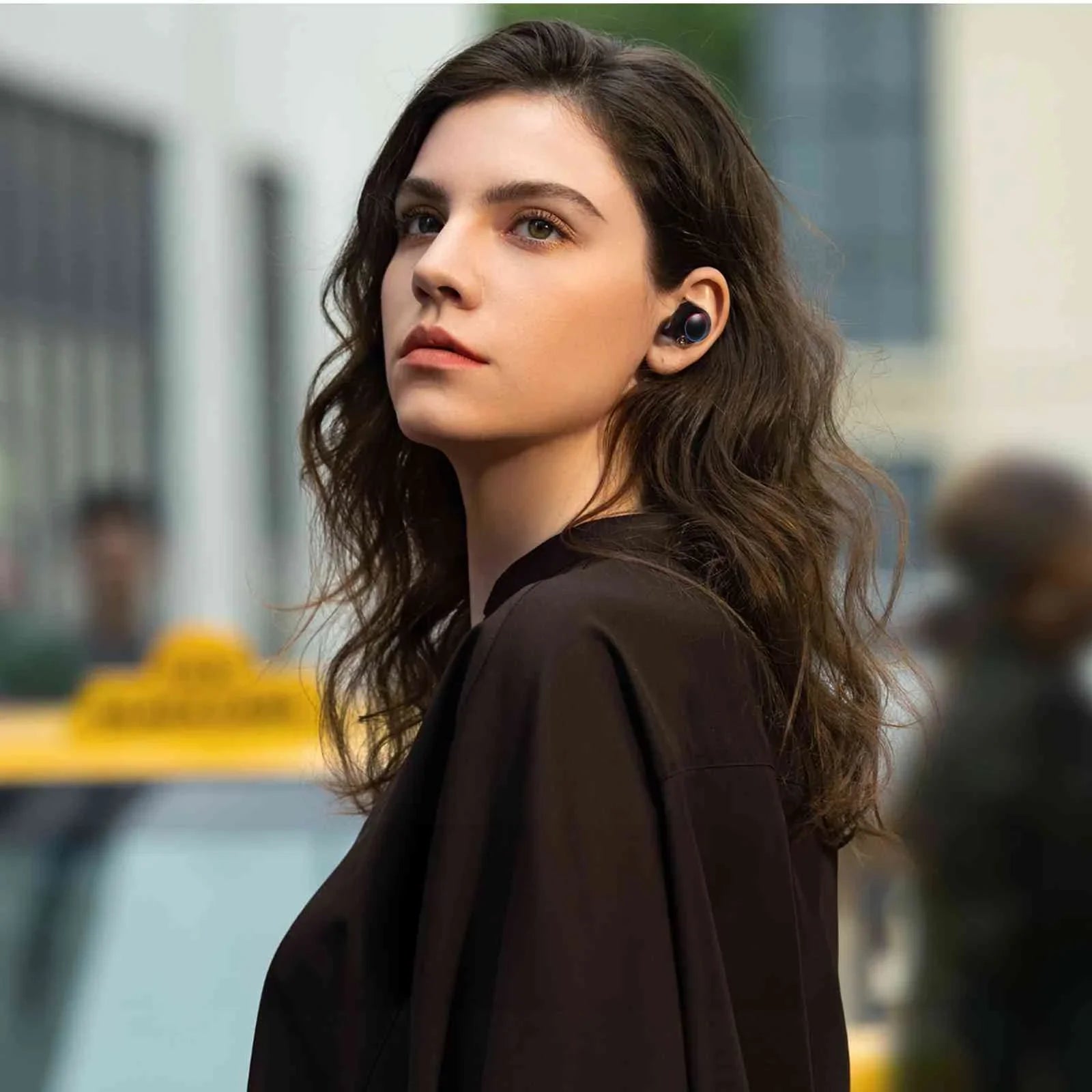 UrbanX True Wireless Bluetooth Earbuds + Charging Case, Black, Dual Connect, IPX5 Liquid Resistance, Bluetooth 5.2 Connection, Balanced, Bass Boost Compatible with K5 Note (2018)