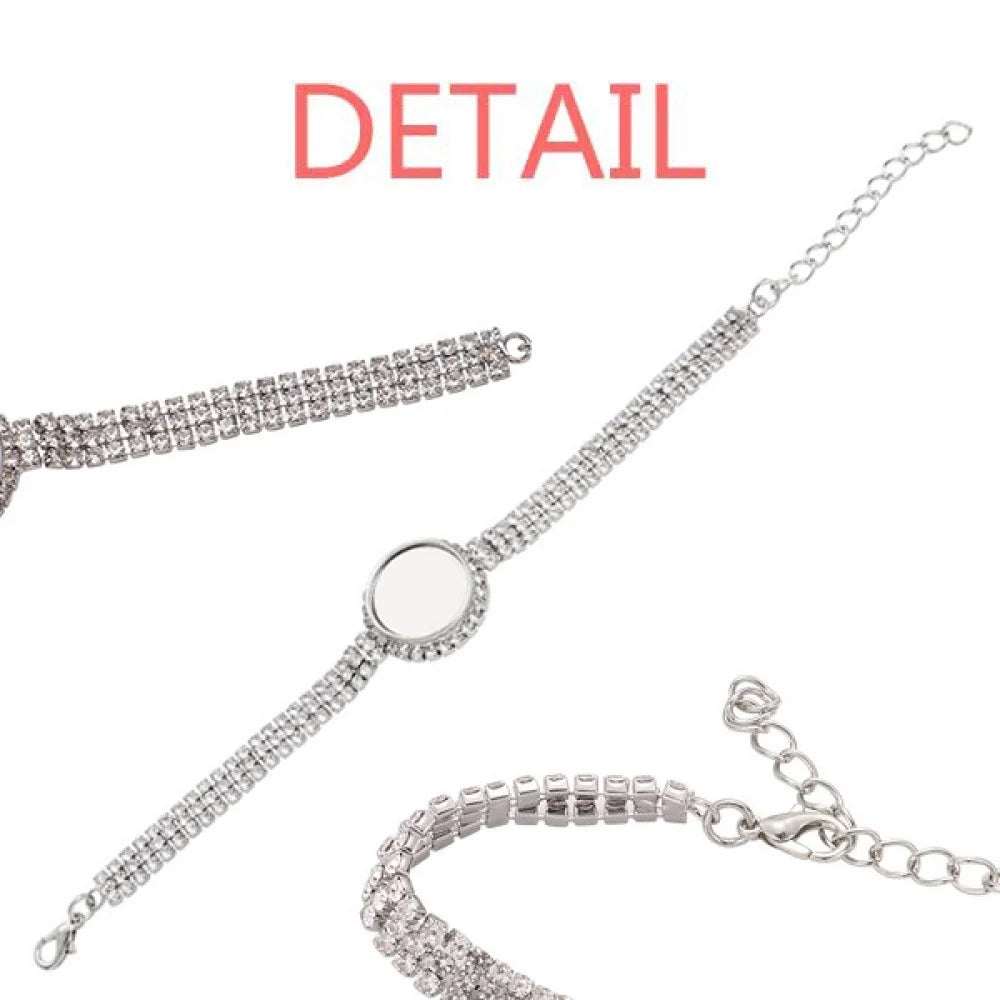 Sweden Country Flag Name Art Deco Fashion Tennis Chain Anklet Bracelet Diamond Jewelry