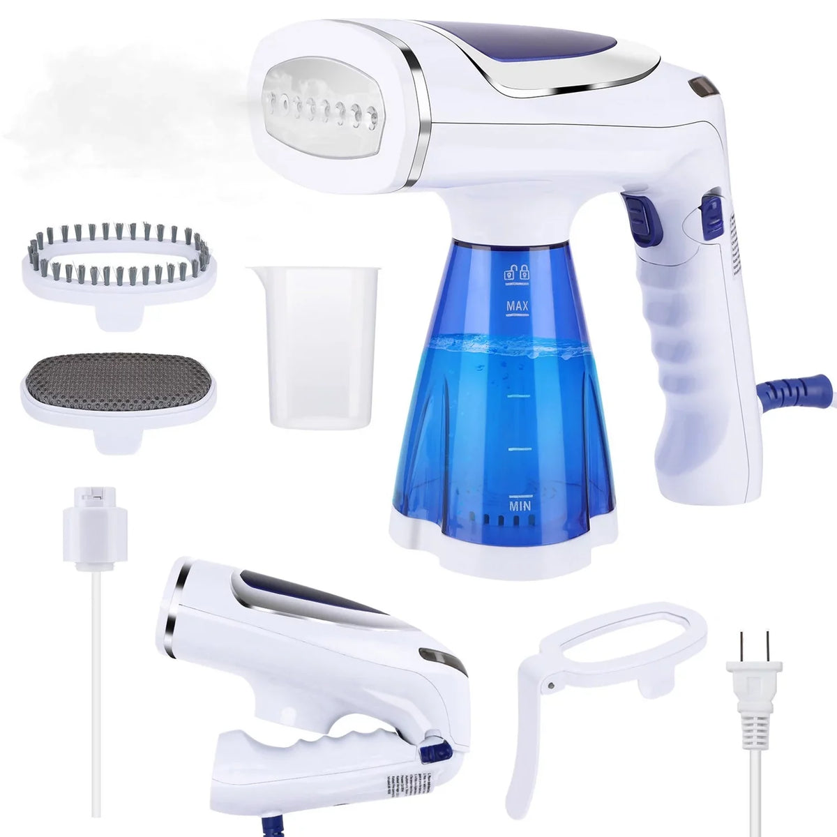 Steamer for Clothes, 30s Heat up Handheld Clothes Steamer, Portable Garment Steamer Fabric Wrinkles Remover, Travel Steamer for Clothes, Curtains and Toys
