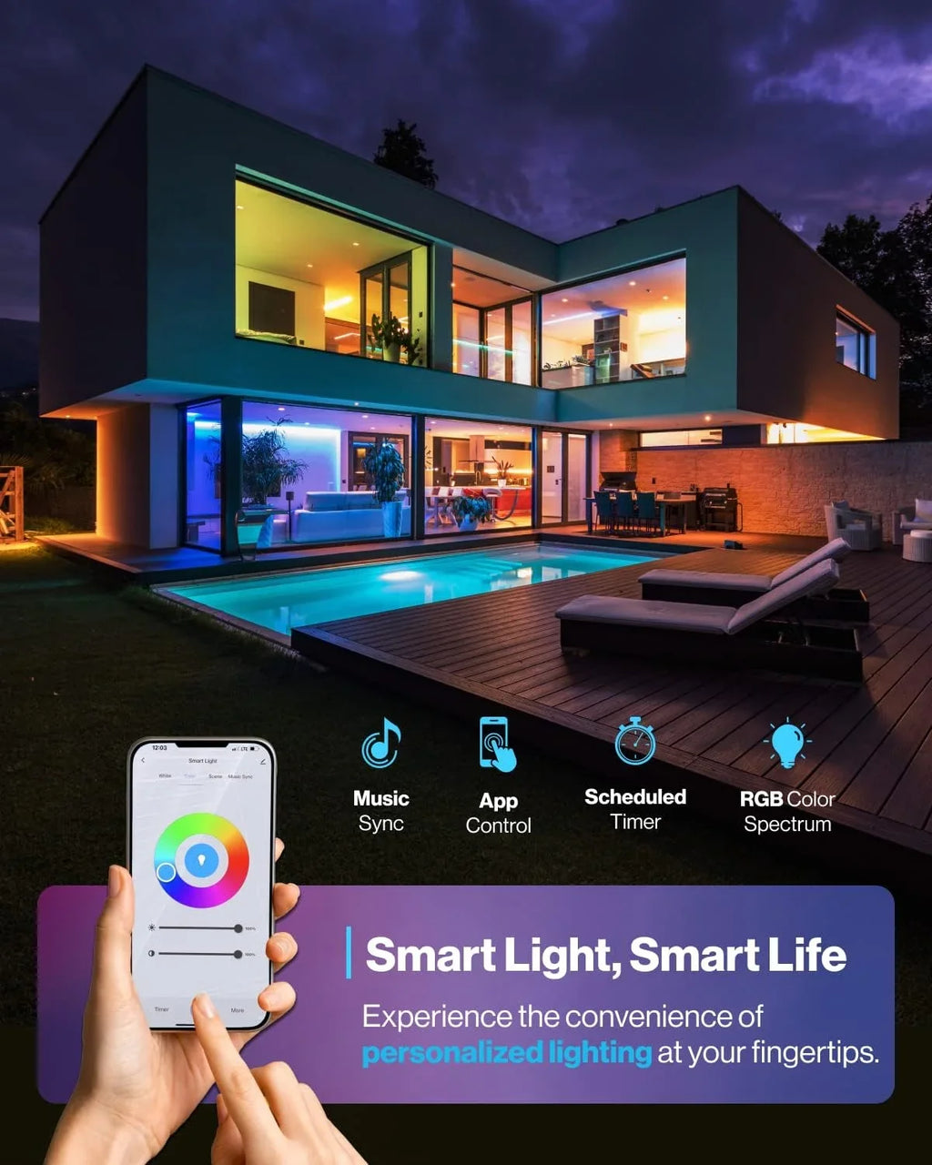 Sunco Smart LED Flush Mount Ceiling Light Fixture 24W 2500LM 13 Inch RGB Color Changing LED Night Light for Bedroom Kitchen Hallway Amazon Alexa Google Home Compatible ETL Energy Star 4 Pack