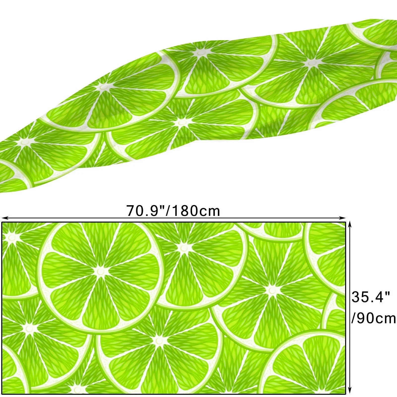 FREEAMG Lime Slices Silk Long Scarf for Women Large Oblong Display Shawls Wraps Neck Headscarf Hair Wraps Gift Packed