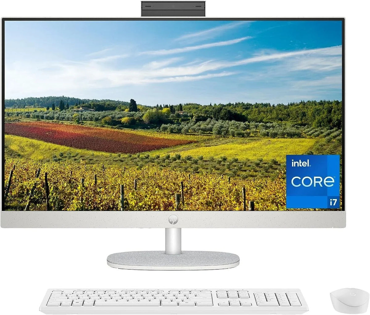 27 inch All-in-One Desktop PC, FHD Display, 13th Generation Core i7-1355U, 12 GB RAM, 512 GB SSD, Iris Xe Graphics, Windows 11 Pro, 27-cr0082 (2023),Black