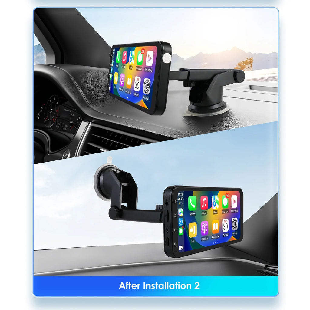 Hizpo GPS Navigation Bluetooth 6.25 Inch Display 360° Adjustable FM Car Radio Stereo Head Unit Receiver With Carplay Android Auto And Backup Camera
