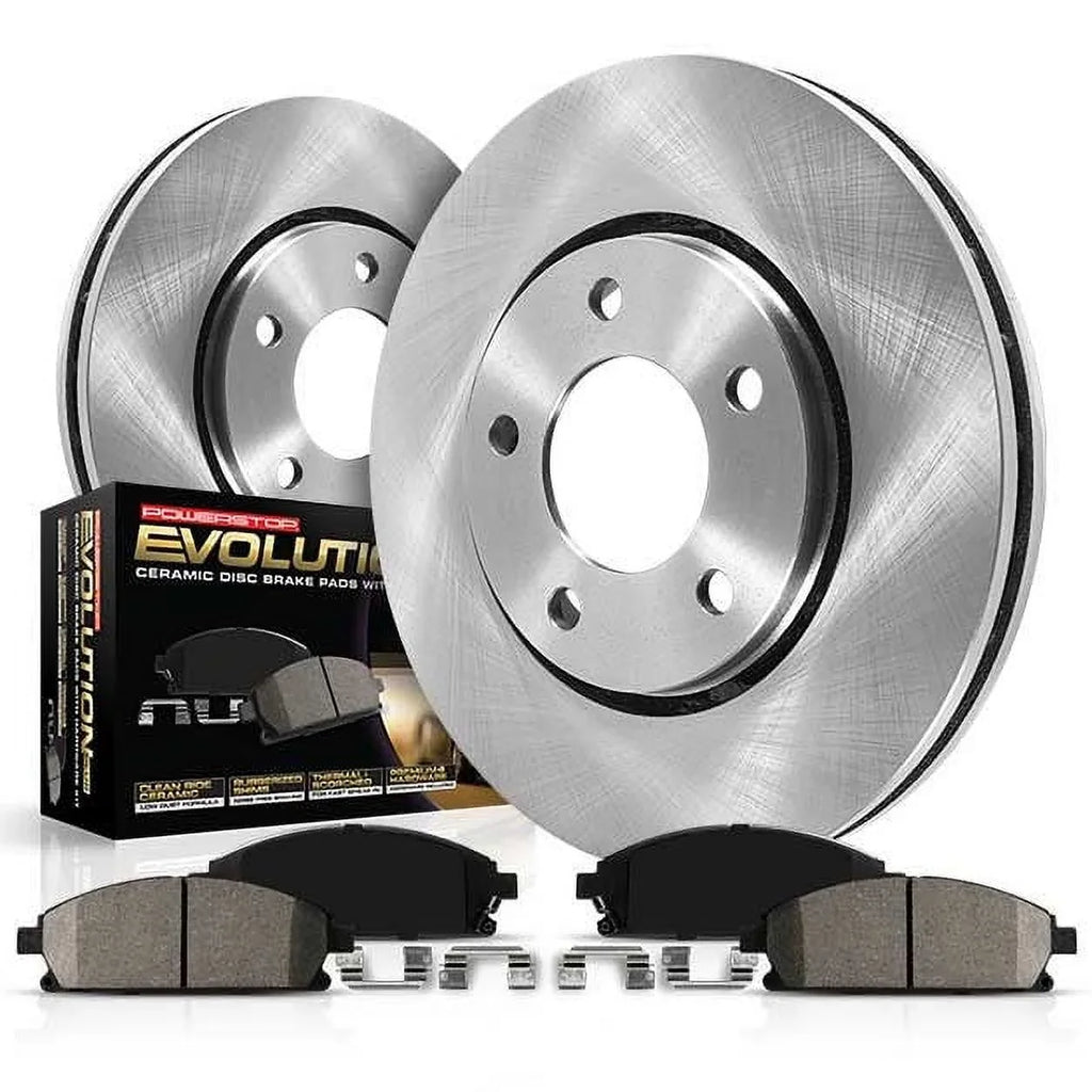 Power Stop Rear Stock Replacement Brake Pad and Rotor Kit KOE7742 Fits 2018 Mazda CX-9