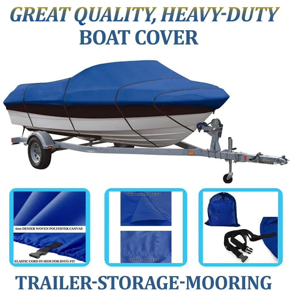 BLUE, GREAT QUALITY BOAT COVER Compatible for LUND PRO ANGLER 1600 DLX ALL YEARS