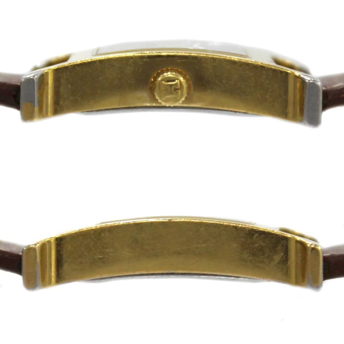 Pre-Owned HERMES Hermes H Watch Ladies Quartz Gold x Brown Dial: White HH1.201 □G (Good)