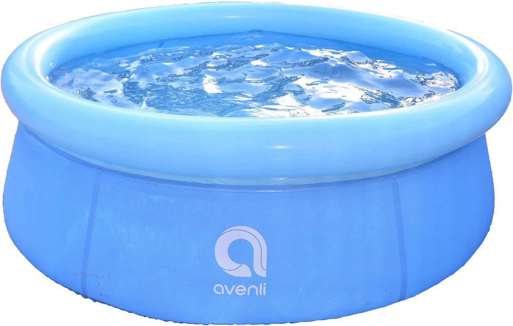 Avenli 12014 5.5 Foot X 20 Inch 1 To 2 Person Capacity Prompt Set Kids Above Ground Inflatable Outdoor Backyard Kiddie Swimming Pool, Blue