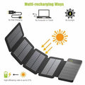 Jahy2Tech 4-Panel 7.2W Portable Solar Charger Power Bank Wireless Phone Charger Compatible with iPhone, Android