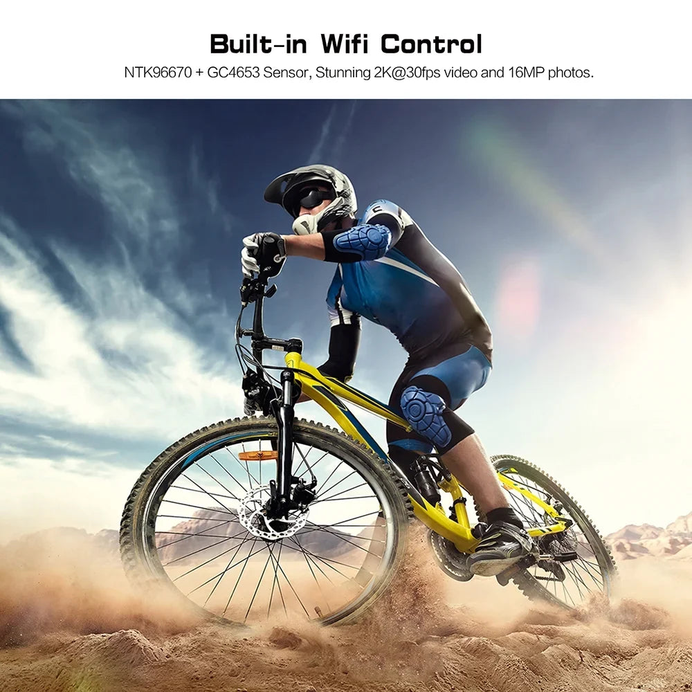 SOOCOO 4K Helmet Camera, Liquid WiFi APP Head mounted Camera