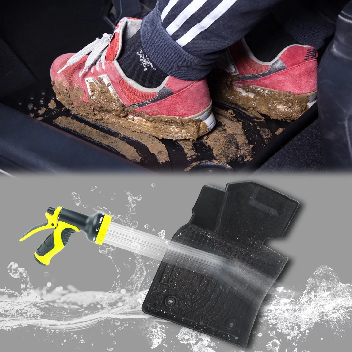 Black Floor Mats Liners Replacement for Genesis GV70 2022 2023 Heavy Duty All Weather Protection Front Rear Car Carpet Custom Fit Sturdy Odorless