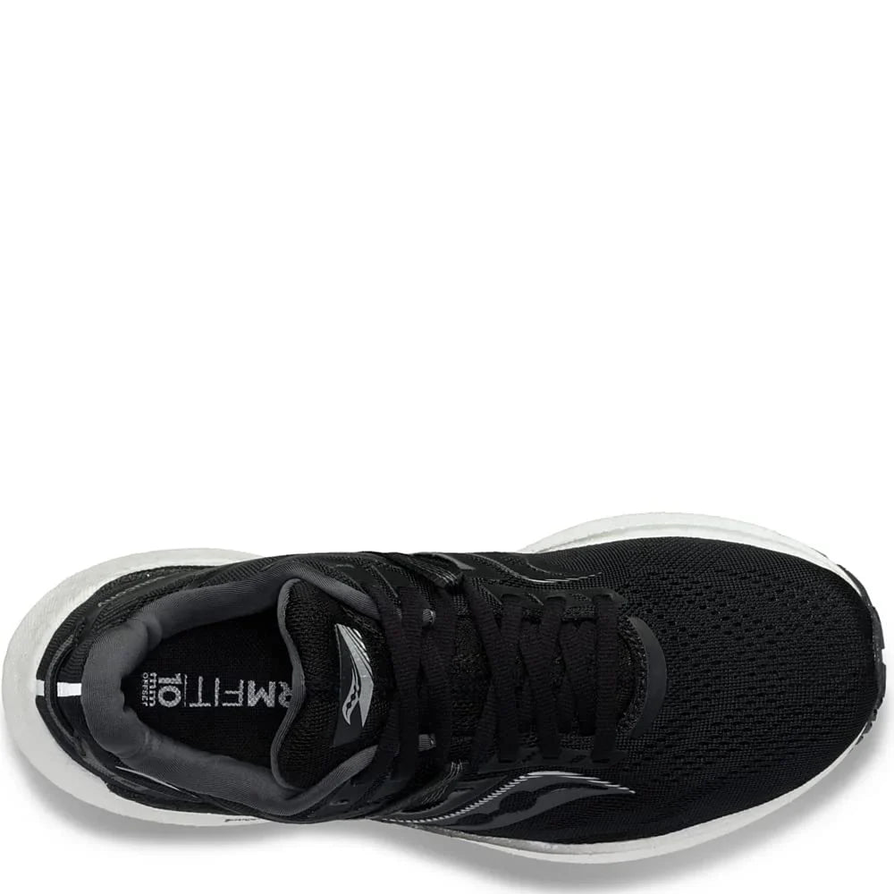 Saucony Men's Triumph 20 Running Shoe, Black/White, 12.5 Wide