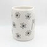 Rae Dunn MOM Ivory Ceramic Mug Black LL Letters Black Daisys 16 oz dishwasher safe may get hot in Microwave Mother's Day