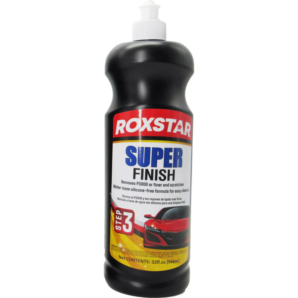 Heavy Cut Compound 1200 - Step 1, Medium Cut Polish 2000 - Step 2, Super Finish 3000 - Step 3