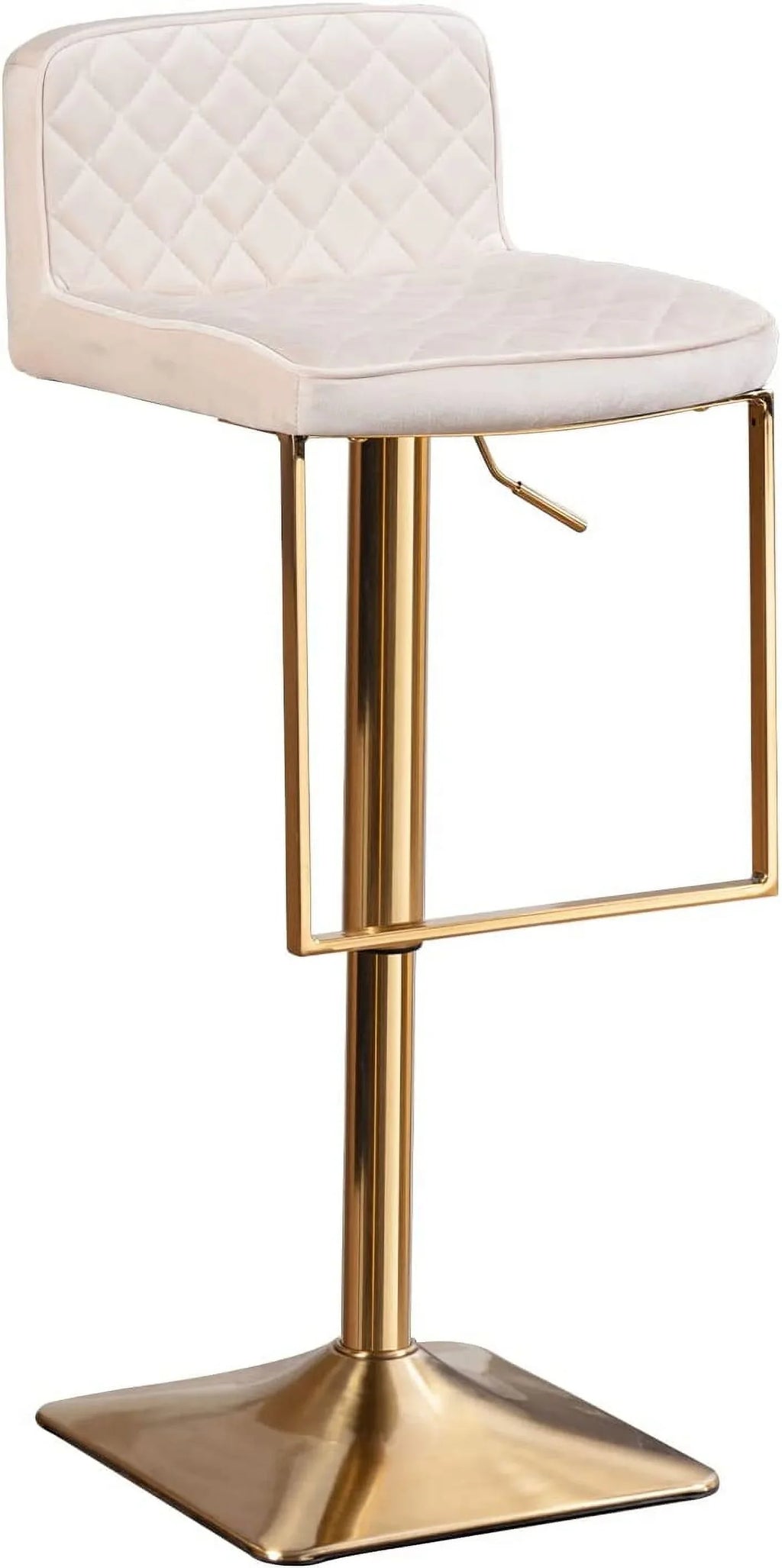 xrboomlife Velvet Stools Modern Swivel Counter Height Barstools Height Adjustable Kitchen Stools for Island Chairs Island Stools Chair Gold sillas para barra de cocina (Ivory Set of