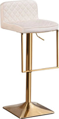 xrboomlife Velvet Stools Modern Swivel Counter Height Barstools Height Adjustable Kitchen Stools for Island Chairs Island Stools Chair Gold sillas para barra de cocina (Ivory Set of