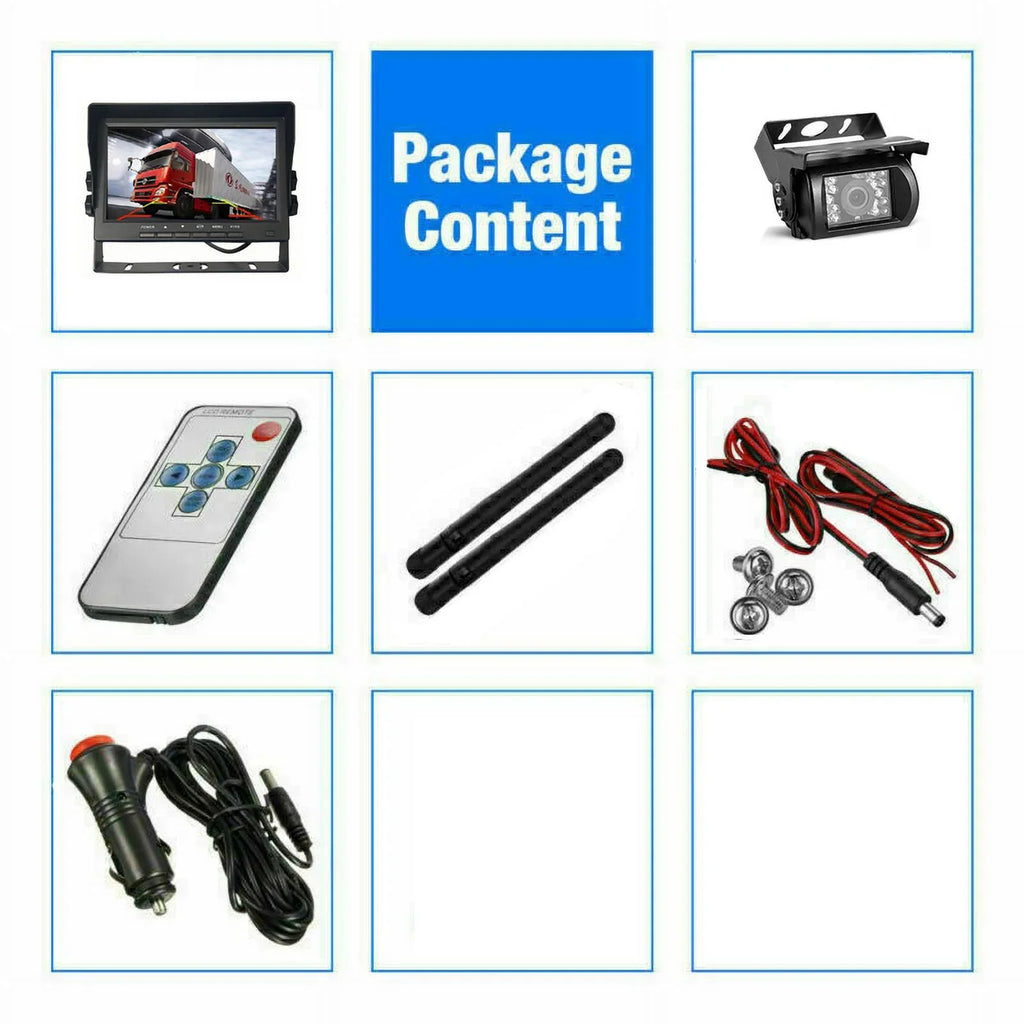 9V - 35V Car Vehicle Rear View Wireless IR Night Vision Backup Camera Fluid Kit + 7" LCD Monitor Parking Assistance System For Truck / Van / Caravan / Trailers / Camper
