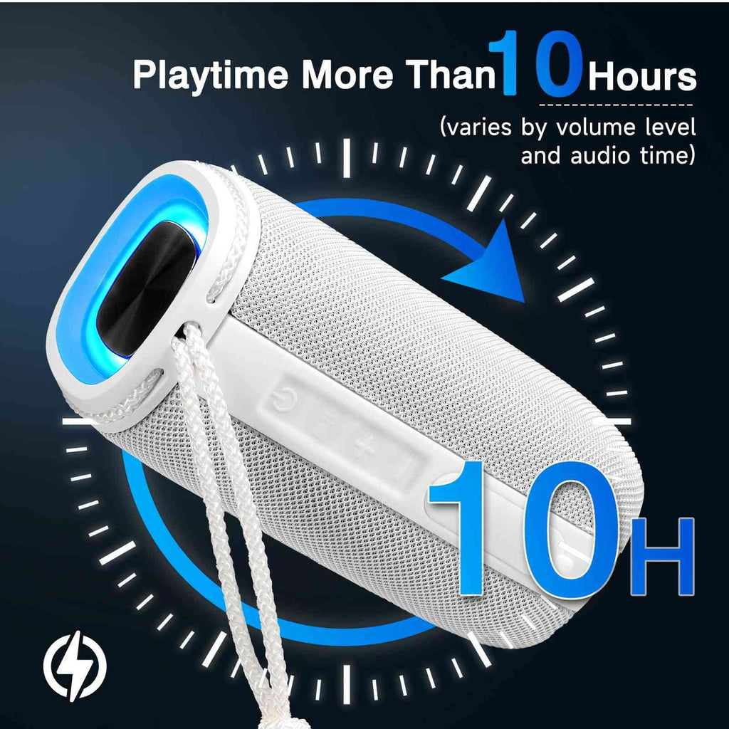 UrbanX Scorpio Series Bluetooth Speaker, IPX5 Liquid Speakers 360° HD Surround Sound with Punchy Bass, True Wireless Pairing, BT5.3, Portable Speaker for Q51 - White