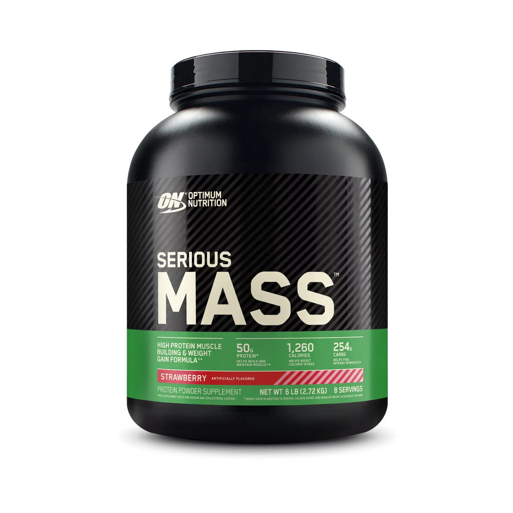 Optimum Nutrition Serious Mass, High Protein Weight Gain Powder, Strawberry, 6 lb (2.72 kg)