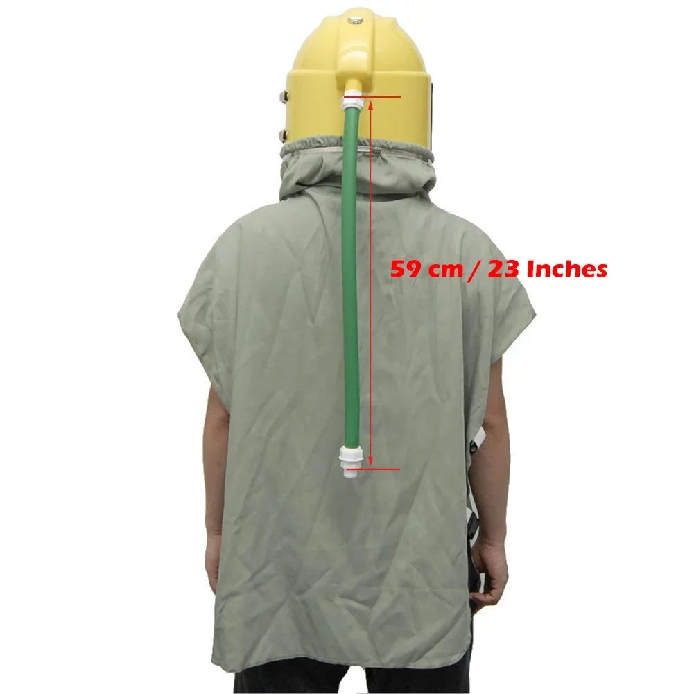 AIR FED Supplied Safety Sandblast Helmet Sand Blast Hood Protector Yellow