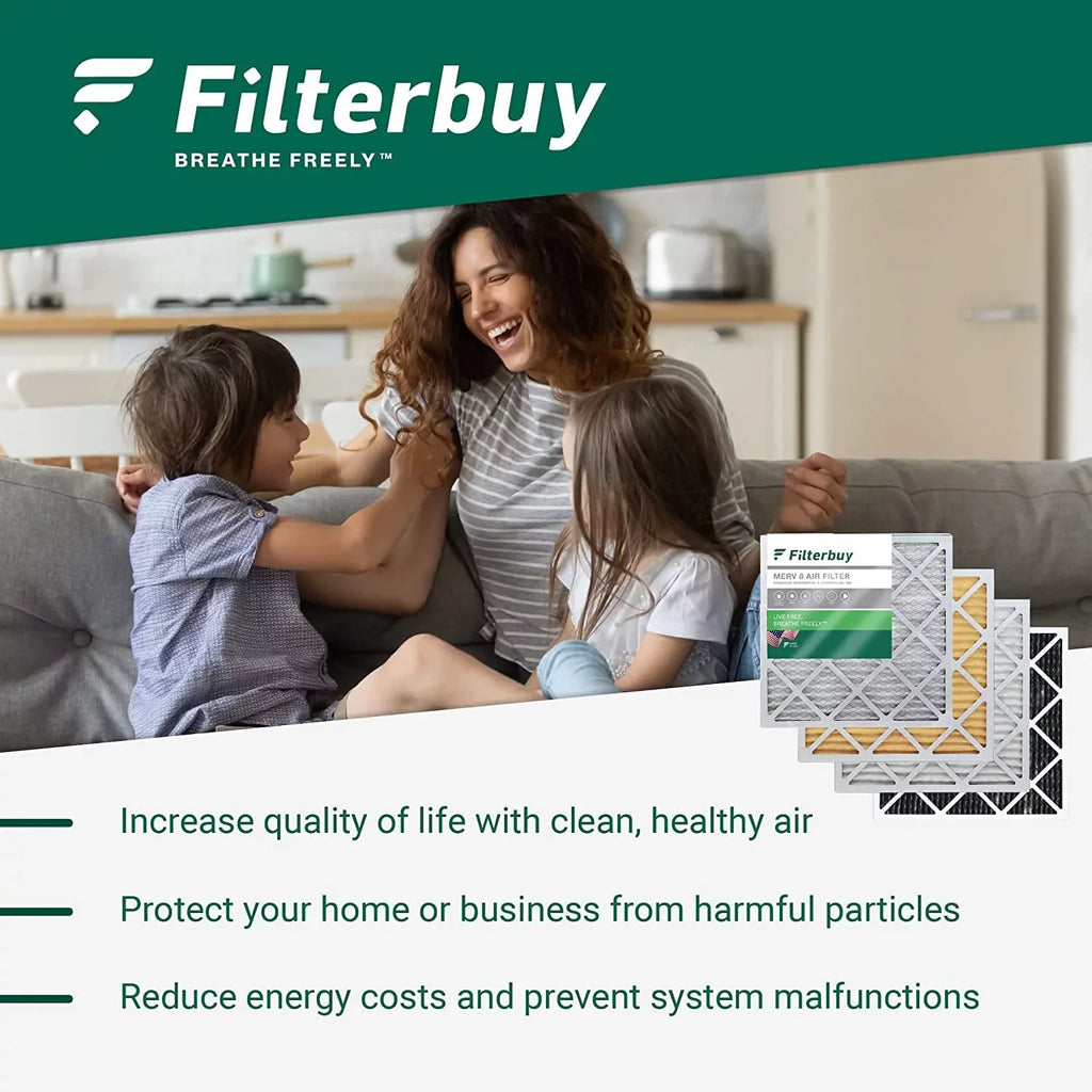 Filterbuy 16x20x1 MERV 13 Pleated HVAC AC Furnace Air Filters (6-Pack)
