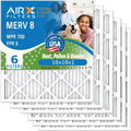 16x18x1 Air Filter MERV 8 Comparable to MPR 700 & FPR 5 Electrostatic Pleated Air Conditioner Filter 6 Pack HVAC AC Premium USA Made 16x18x1 Furnace Filters by AIRX FILTERS WICKED CLEAN AIR.