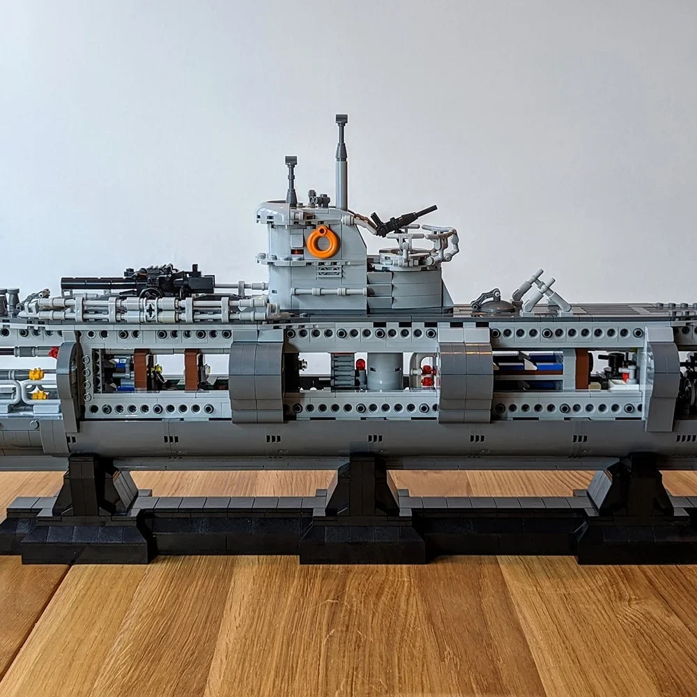 Moc Submarine Model Building Blocks Set U-Boat Type VIIC Military Warship Bricks Toy Kids Adult Gift