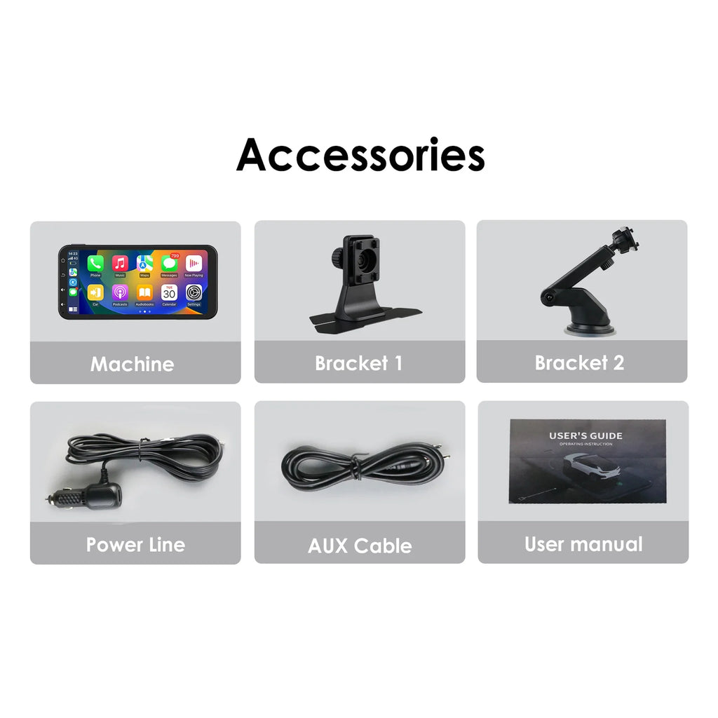 Hizpo GPS Navigation Bluetooth 6.25 Inch Display 360° Adjustable FM Car Radio Stereo Head Unit Receiver With Carplay Android Auto And Backup Camera