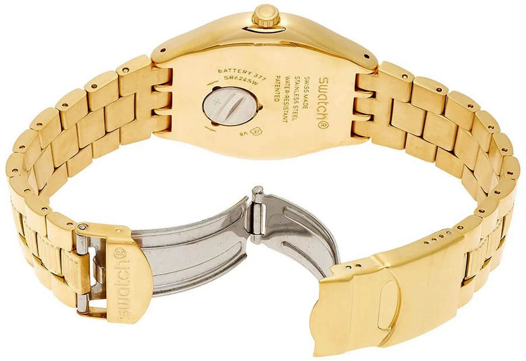 Swatch YWG403G Bullet Black Dial Gold Tone Stainless Steel Men's Watch