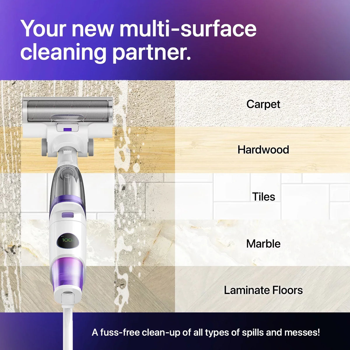 Lunaglow Nano 3 in 1 Wet & Dry Vacuum Cleaner with Self-cleaning technology
