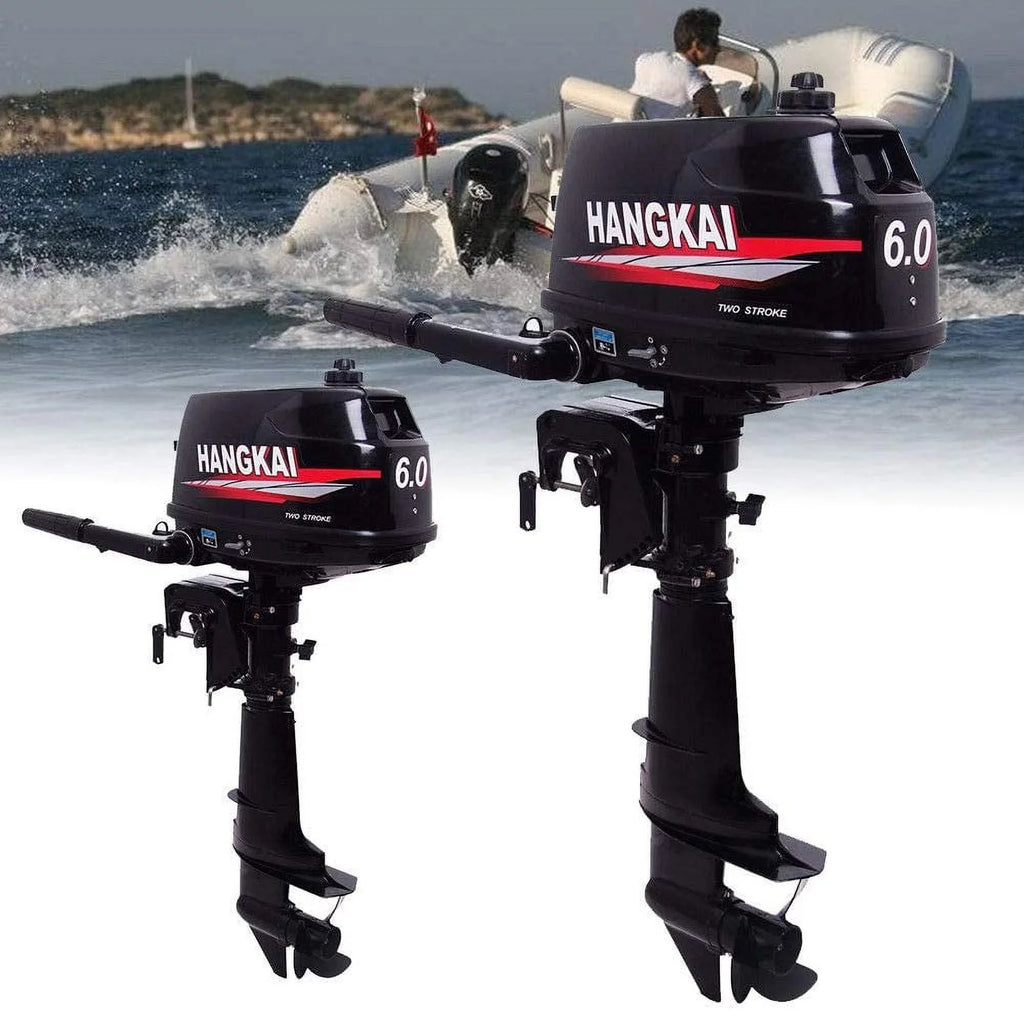 FETCOI 6HP 2-Stroke Outboard Moto Fishing Inflatable Boat Engine Fluid Cooling CDI System Tough Cast Aluminum Construction