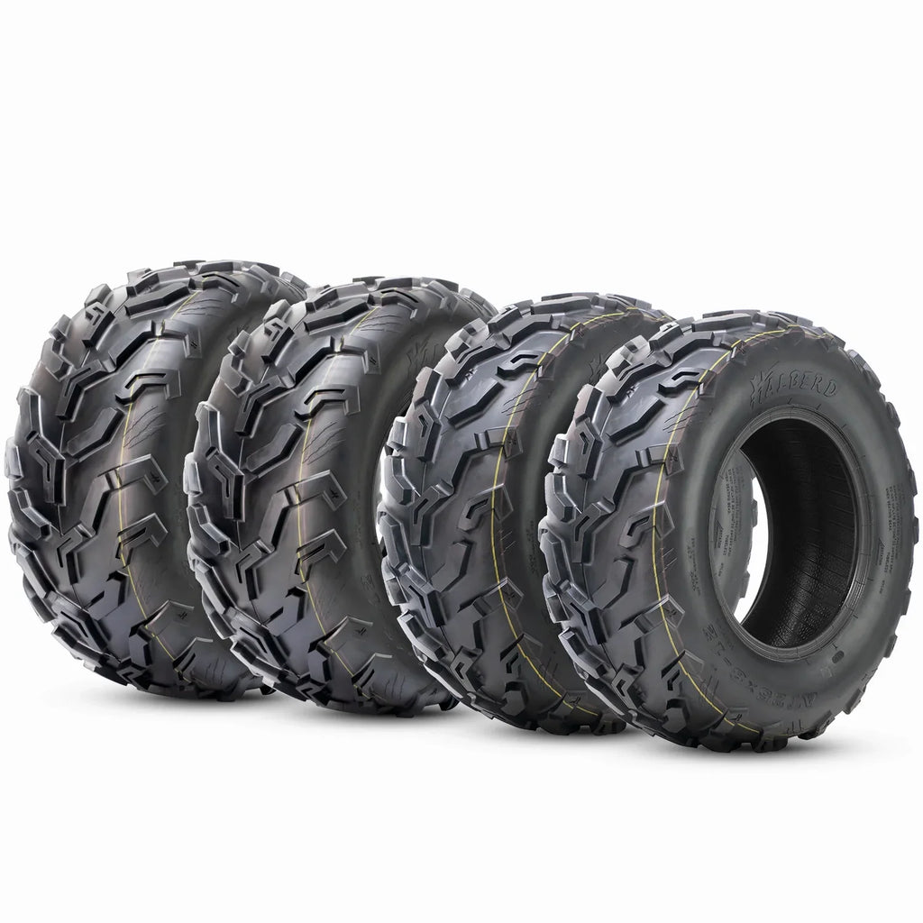 HALBERD Set of 4 25x8-12 Front & 25x10-12 Rear ATV/UTV Tires 6PR Trail Sand All Terrain off Road Tire