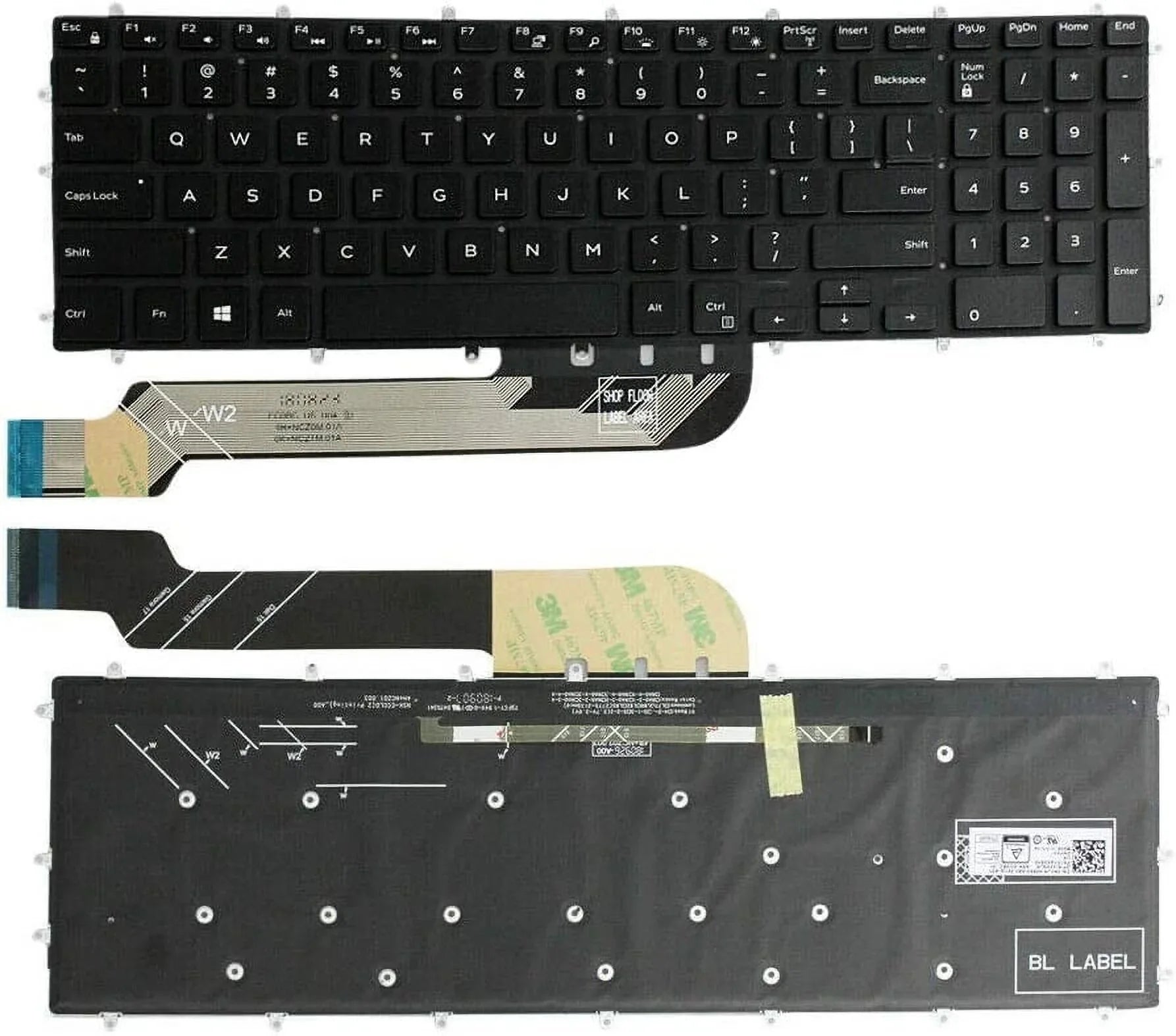 New US Black English Backlit Mobile pc Keyboard (Without palmrest) Replacement for G3 15 3590 G3 3579 G3 3779 G5 15 5590 G7 15 7588 17 7790 G7 15 7590 Light Backlight
