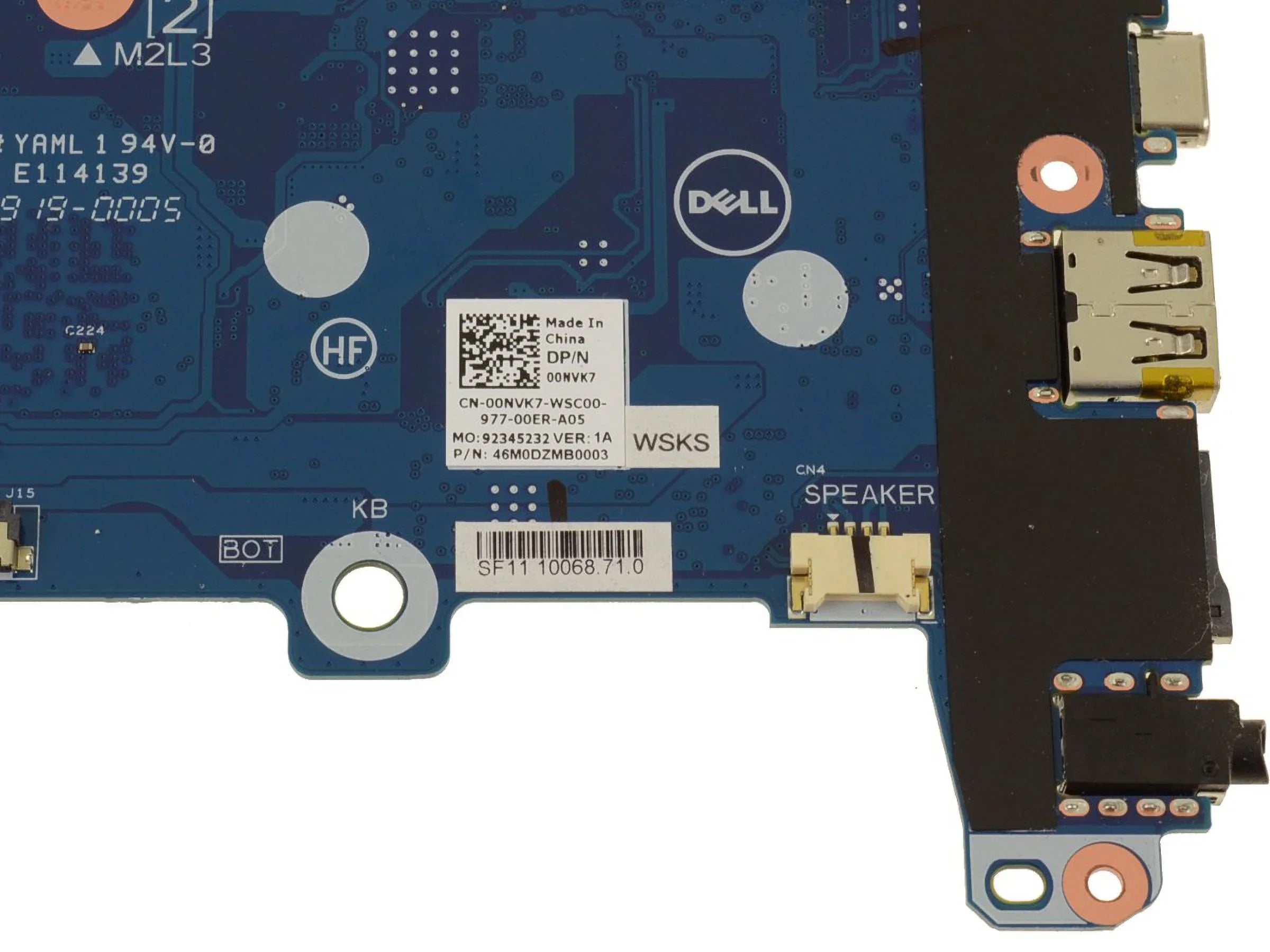 OEM Chromebook 11 5190 2-in-1 Motherboard Celeron N3350 1.1GHz 0NVK7 - New
