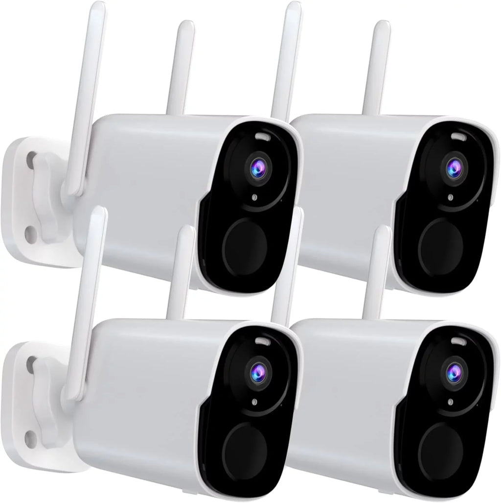 4Pack Security Cameras Wireless Outdoor - 2K QHD Color Night Vision AI Motion Detection WiFi Wireless Cameras for Home Security, Spotlight Siren Alarm Camera with 2-Way Audio, Cloud/SD (up to 256G)