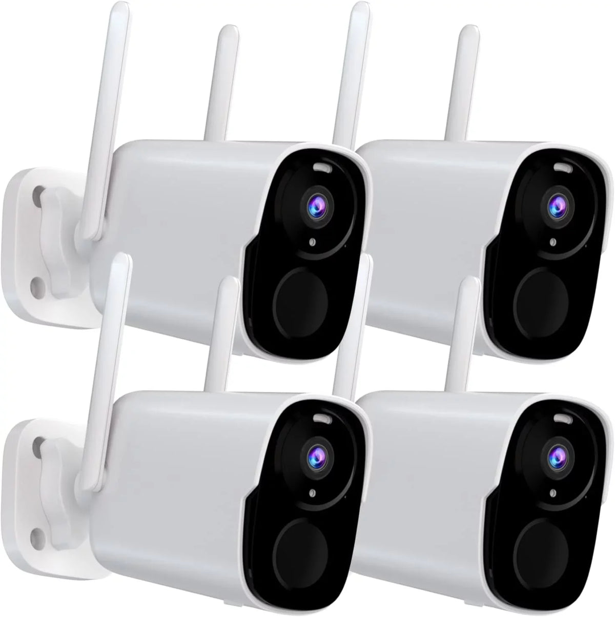 4Pack Security Cameras Wireless Outdoor - 2K QHD Color Night Vision AI Motion Detection WiFi Wireless Cameras for Home Security, Spotlight Siren Alarm Camera with 2-Way Audio, Cloud/SD (up to 256G)