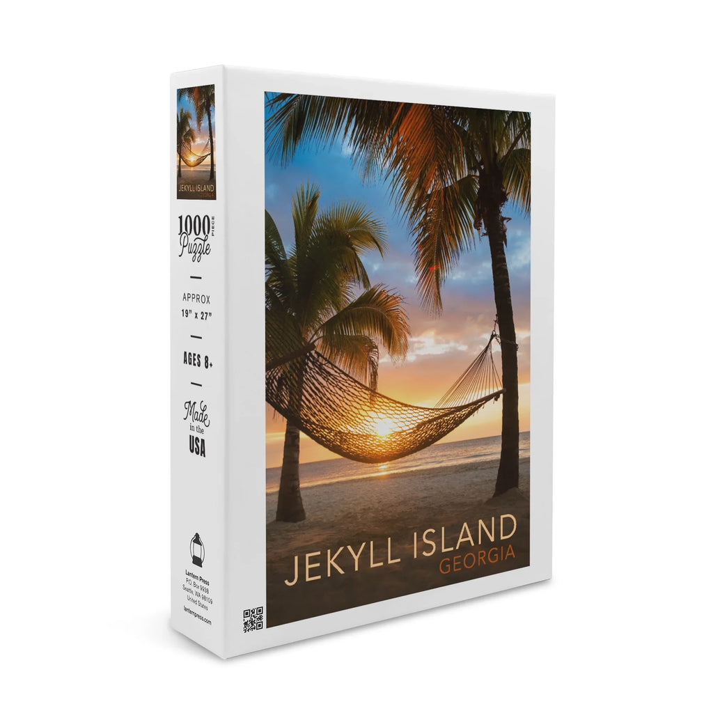 Jekyll Island, Georgia, Hammock and Sunset (1000 Piece Puzzle, Size 19x27, Challenging Jigsaw Puzzle for Adults and Family, Made in USA)