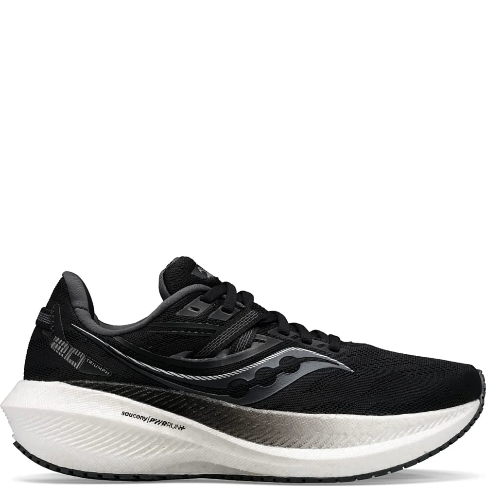 Saucony Men's Triumph 20 Running Shoe, Black/White, 12.5 Wide