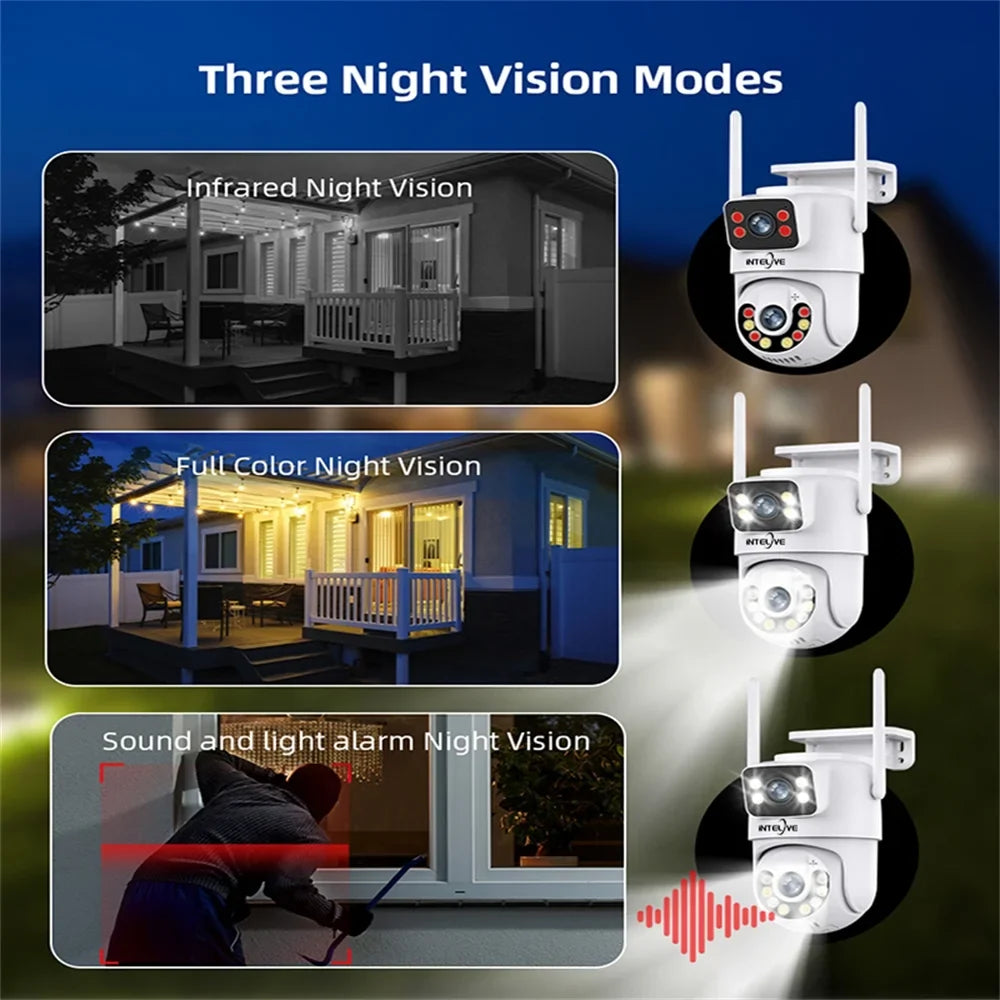 PROCESSOR 4K Security Camera with Floodlight, Human Deduction Wireless Outdoor Camera, Rechargeable Powered Home Surveillance Camera with Full Color Night Vision Two Way Voice